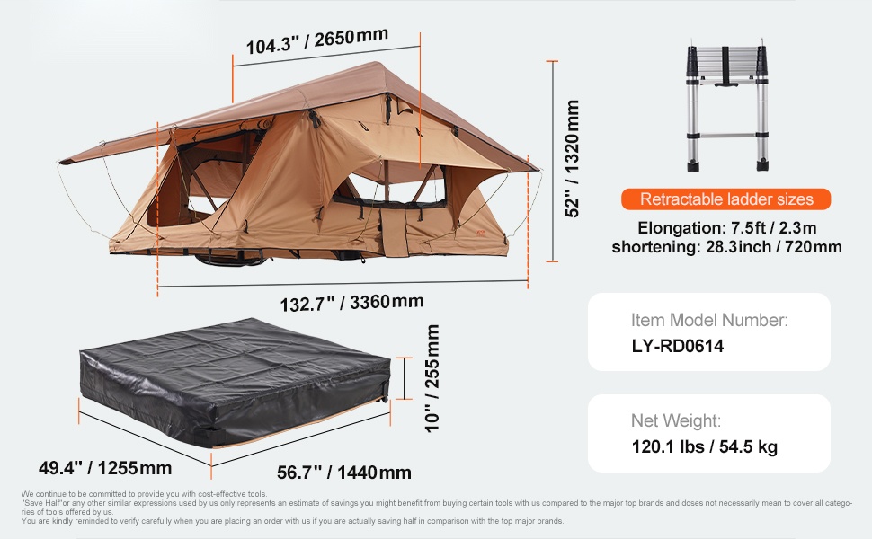 Kovakuorinen kattoteltta suljettuna ajoneuvon katolla