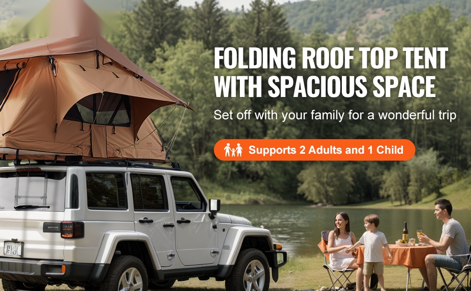 Kovakuorinen kattoteltta ajoneuvon katolla