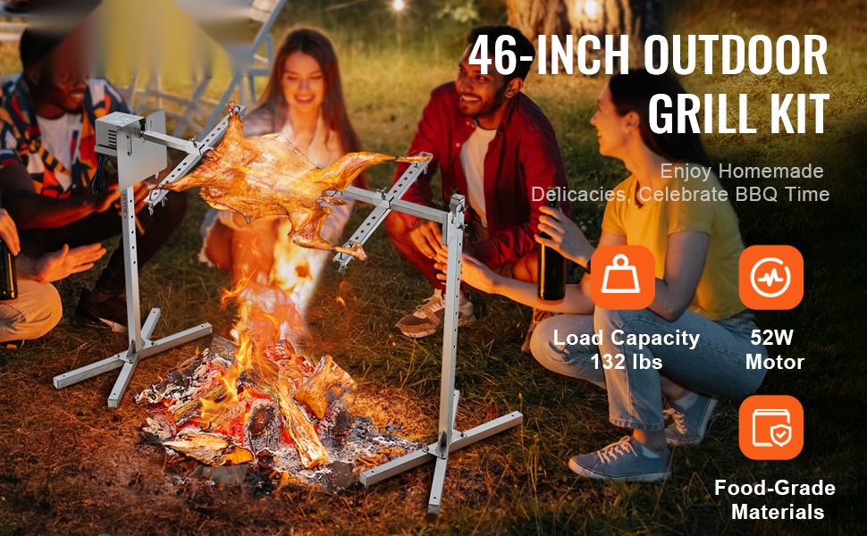 Sähköinen roottisserie-grilli ulkokäyttöön