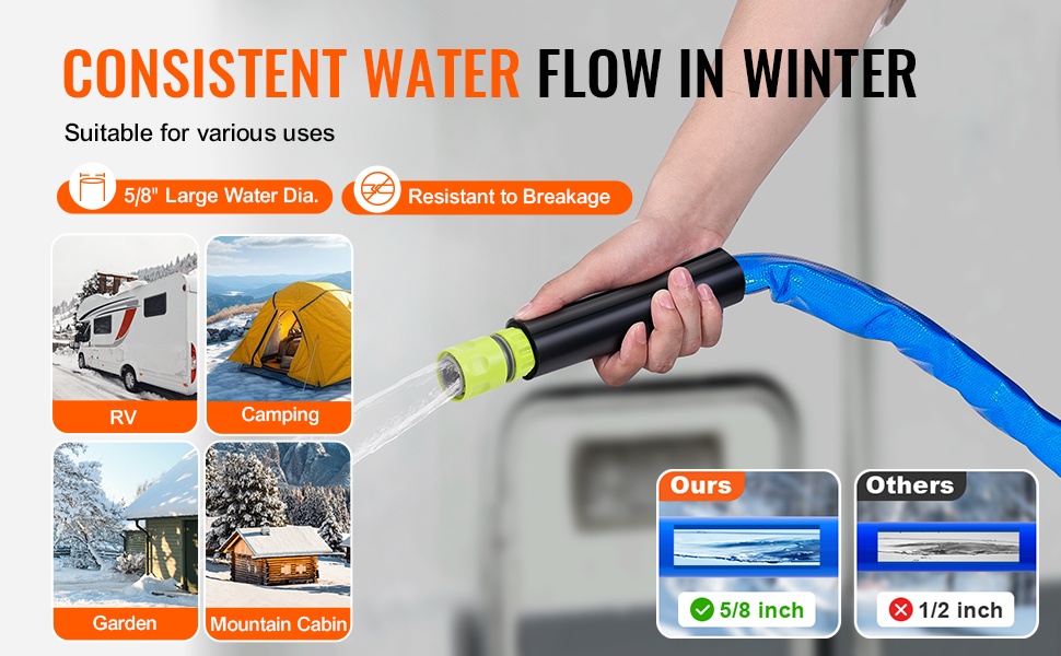 Kestävä ja suurihalkaisijainen talviletku