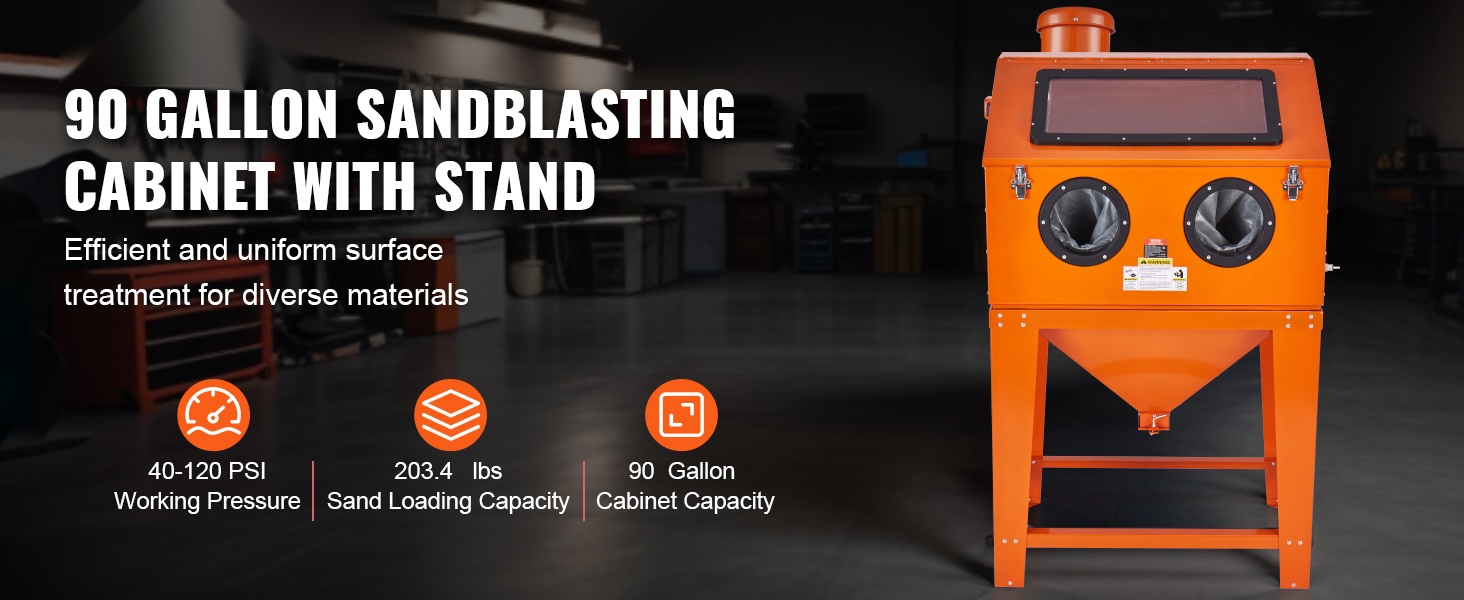 Hiekkapuhalluskaappi, yleisnäkymä