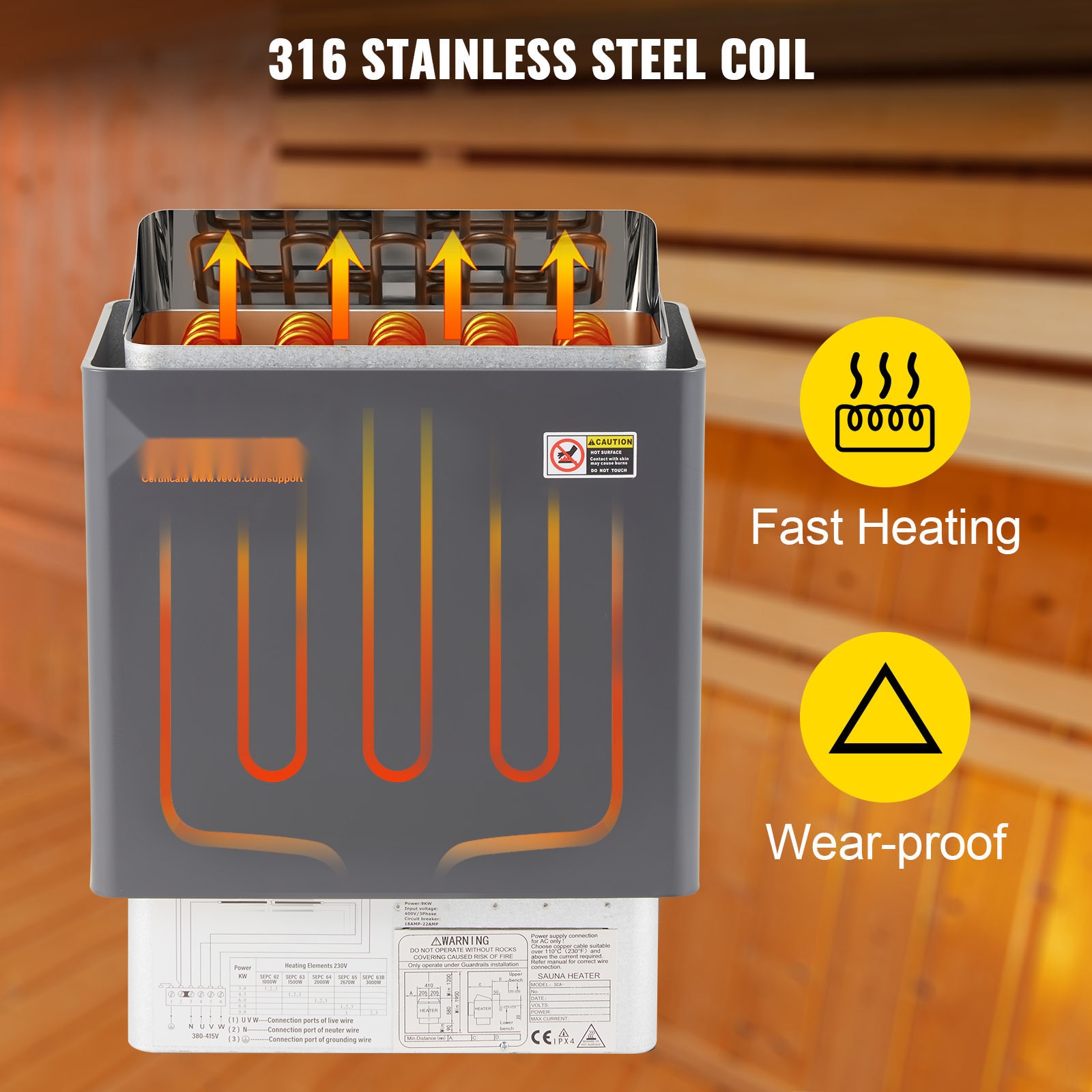 316 ruostumaton lämmityskela