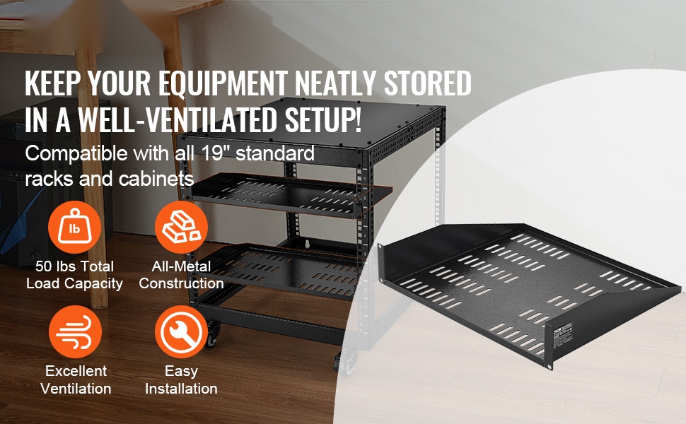 9U avoin palvelinteline, säädettävä syvyys