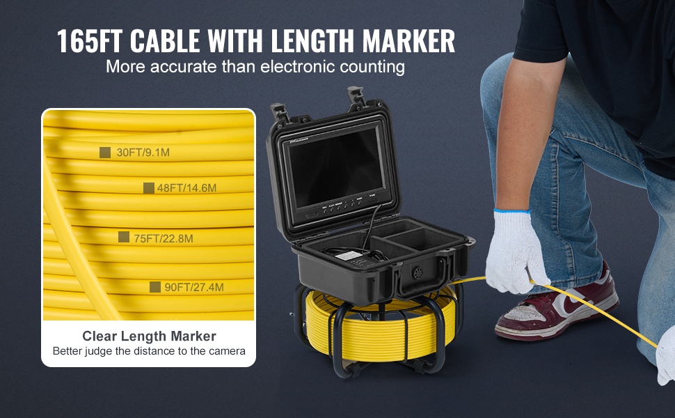 Pituusmerkinnöillä varustettu kaapeli