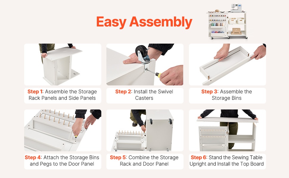 Ompelupöydän kokoaminen