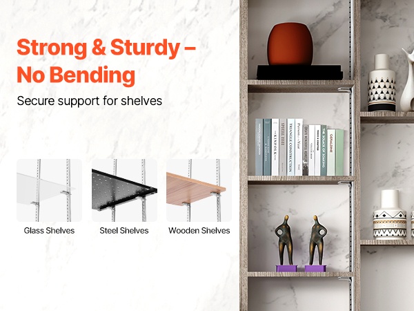 Kestävät metalliset hyllynkiinnikkeet