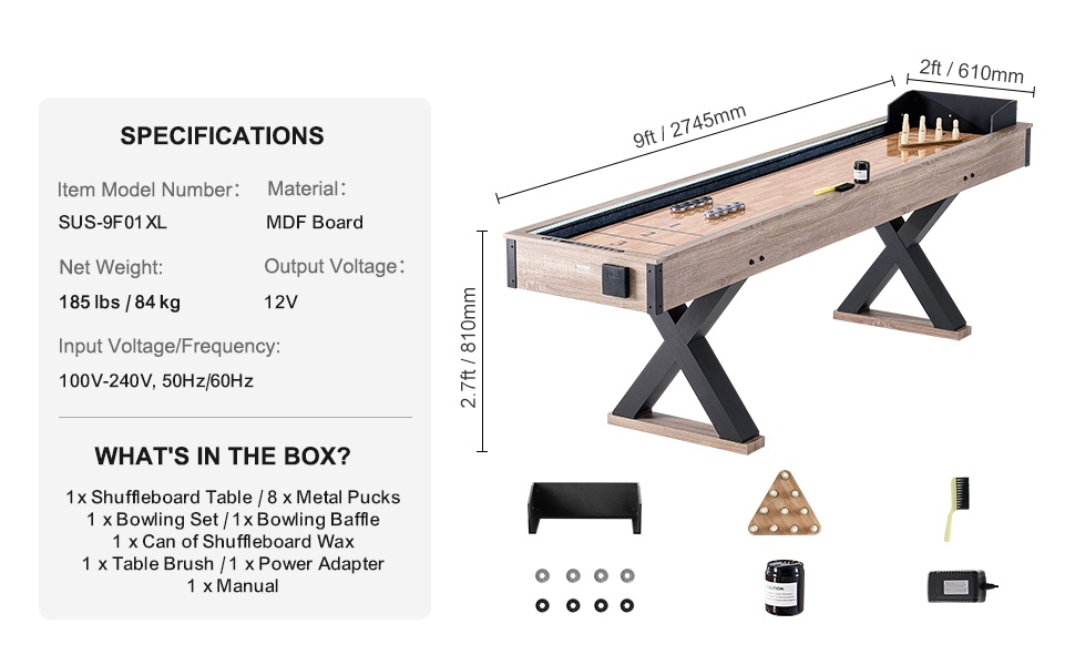 Shuffleboard- ja curling-pelilauta käytössä