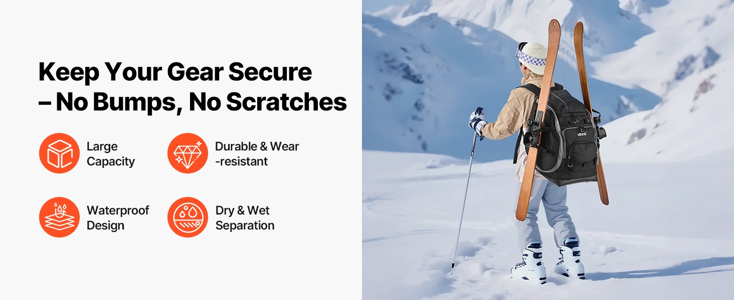 Laskettelumonolaukku etuviisto näkymä