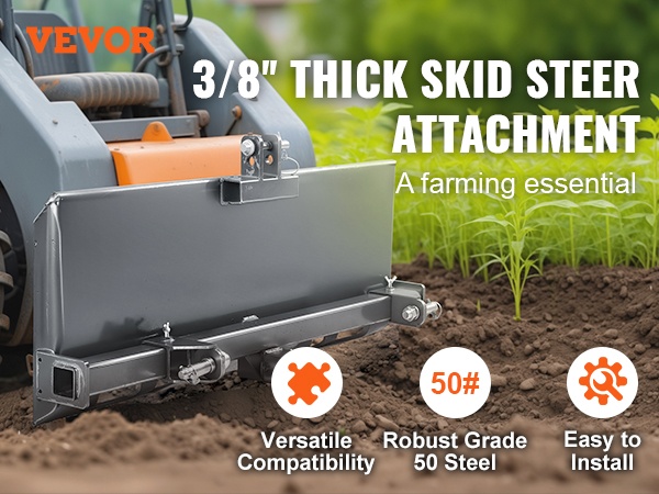 3-pisteen skid steer -sovitelevy käytössä kuormaajassa