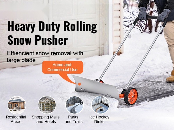 Leveä lumilapio kahdella kahvalla mobiili