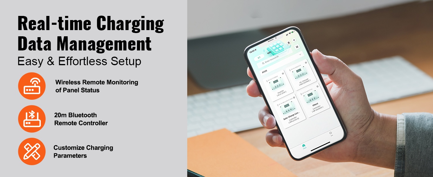 Bluetooth-etäseuranta aurinkolataussäätimelle