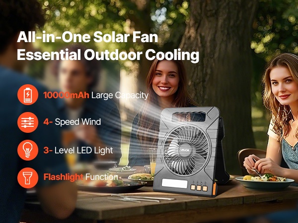 Kannettava aurinkotuuletin retkeilyyn