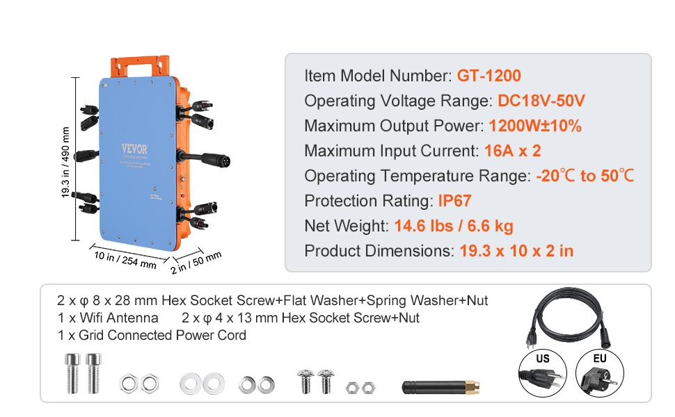 Mikroinvertterin rakenne ja liitännät