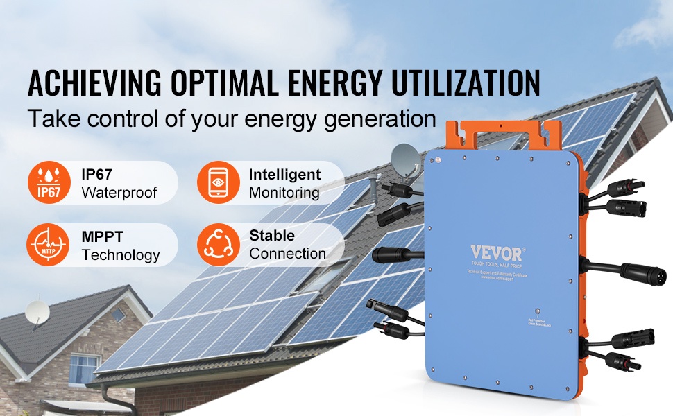 600W aurinkosähkön mikroinvertteri IP67-suojauksella