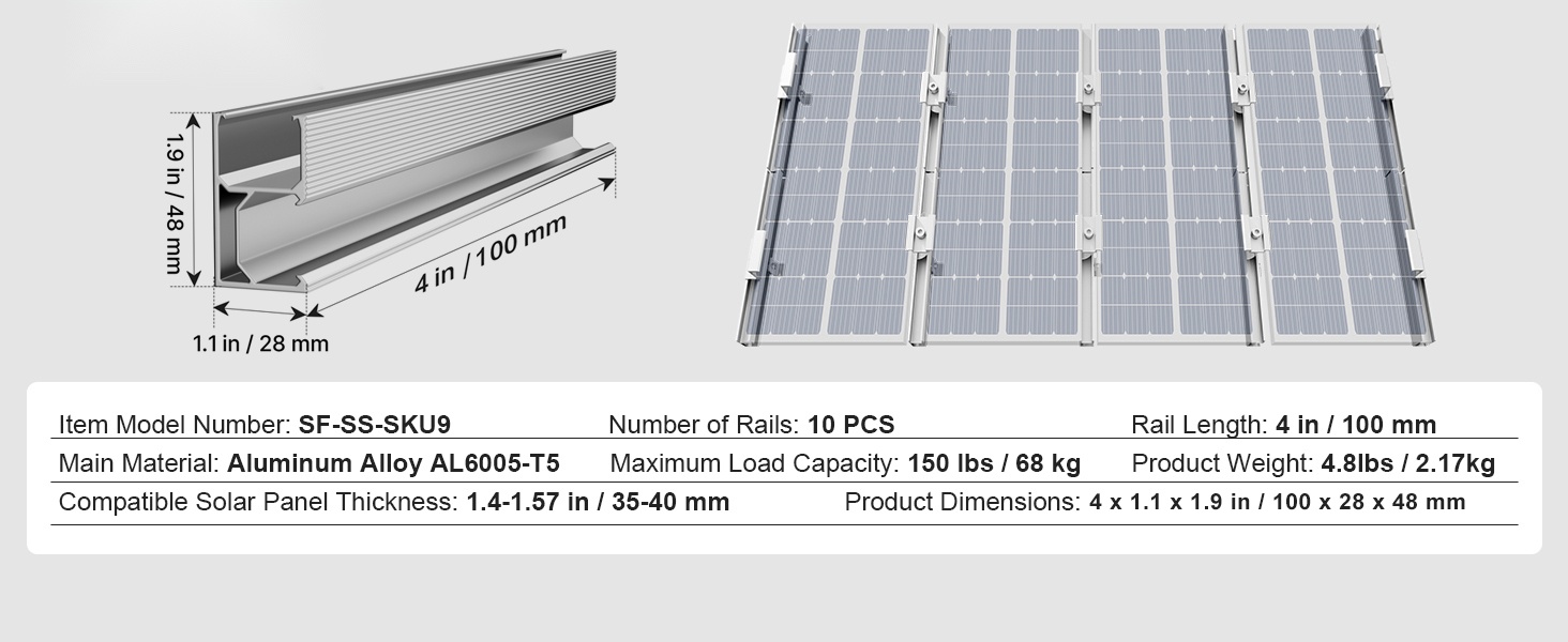Aurinkopaneelin kiinnikesarjan kokonaisuus