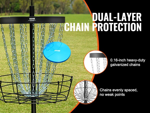 Frisbeegolf-korin ketjut yksityiskohta