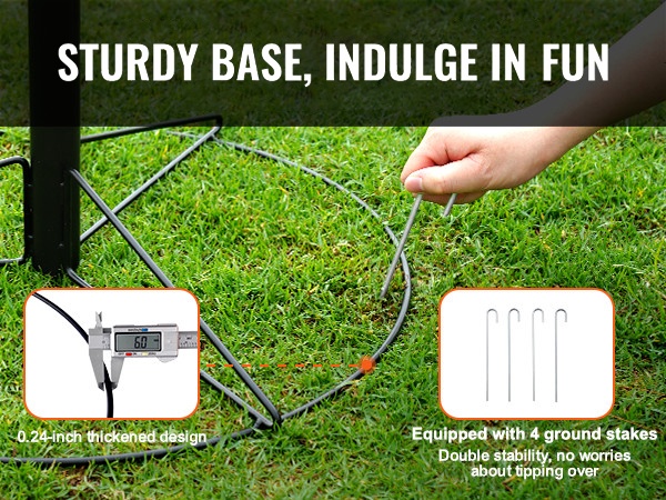 Frisbeegolf-korin jalustan yksityiskohta