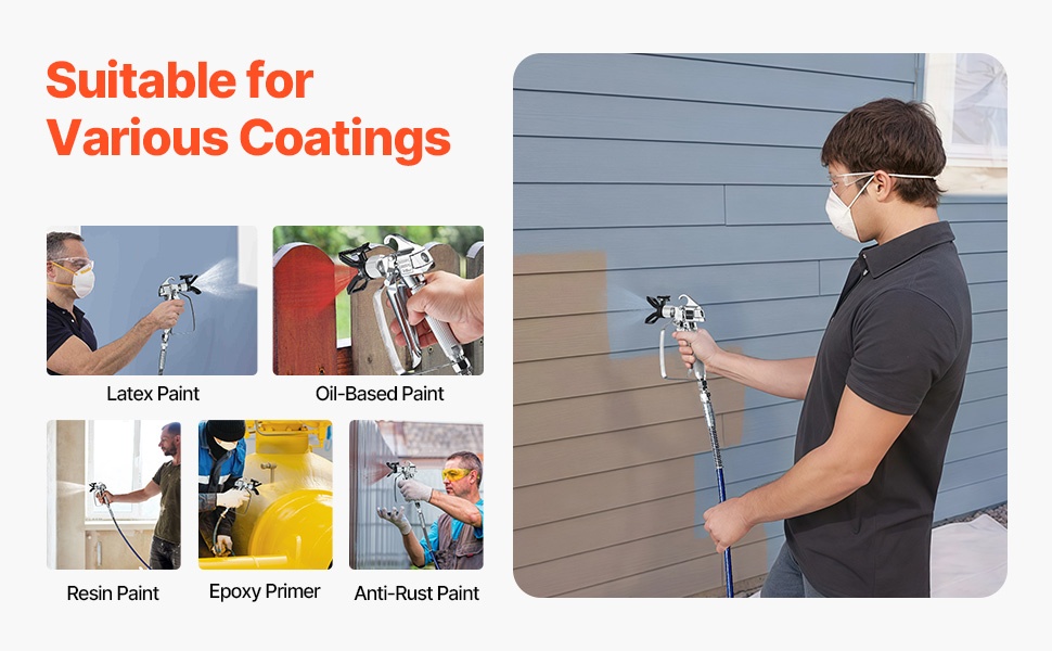 Ilmapaineeton ruiskutusletku eri maaleille