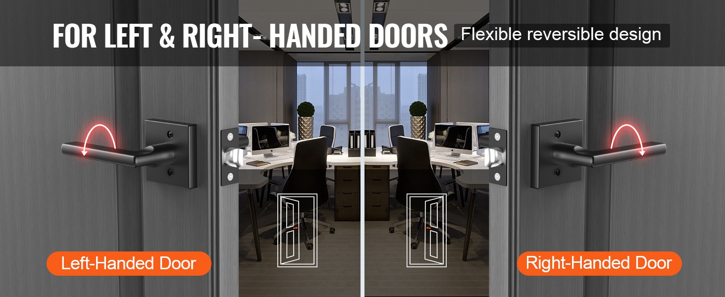 Käännettävä oikea- ja vasenkätisiin oviin, kuva 1