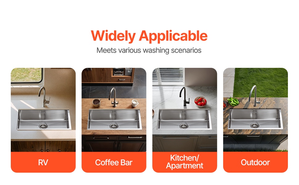 Päältä asennettava keittiöallas, vahvistettu reuna