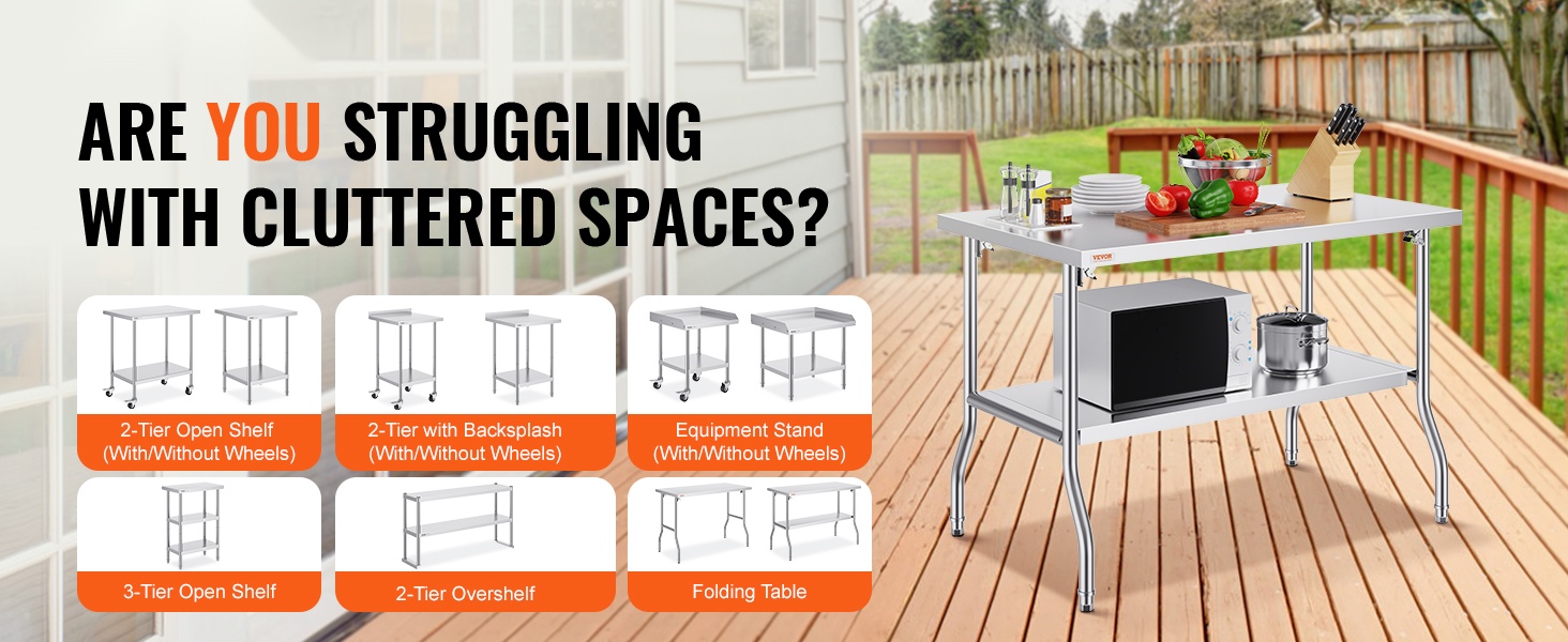 Ruostumaton teräksinen taitettava työpöytä