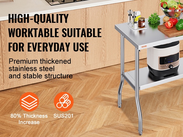 Ruostumattomasta teräksestä valmistettu työtaso, mobiilikuva