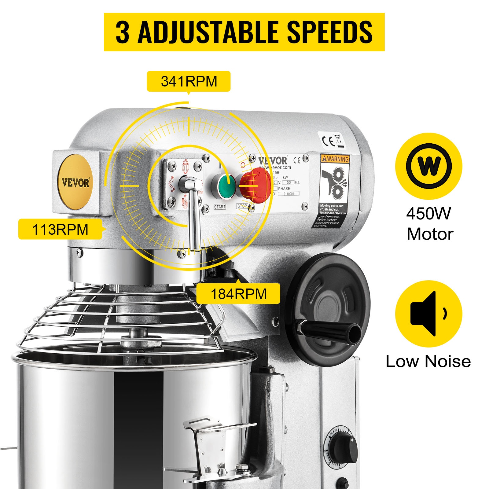 3 säädettävää nopeutta