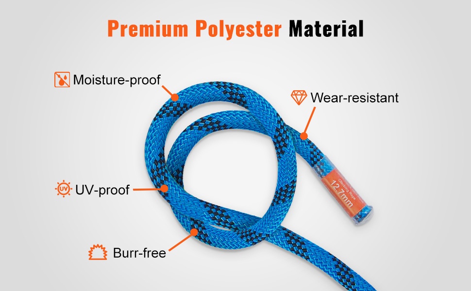 Kevyt ja helposti käsiteltävä köysi