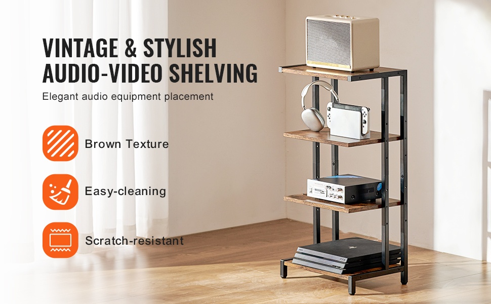 Säädettävät AV-lasihyllyt ja mitat