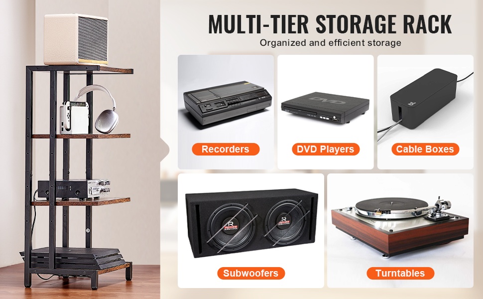 Tukeva teräslevyrunko ja lasihyllyjen kiinnitys