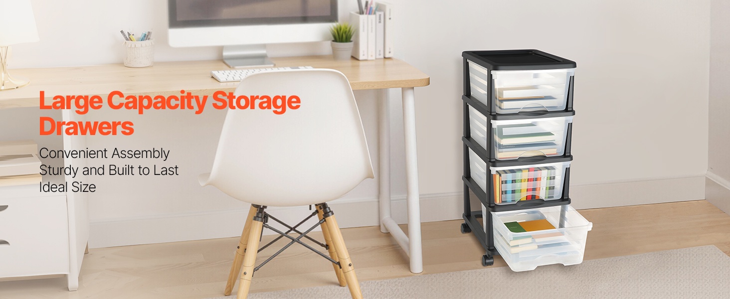 Muovinen säilytyslaatikosto usealla vetolaatikolla