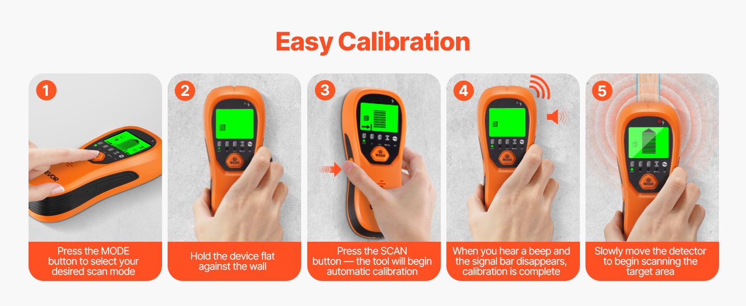 Helppo kalibrointi MODE-painikkeella