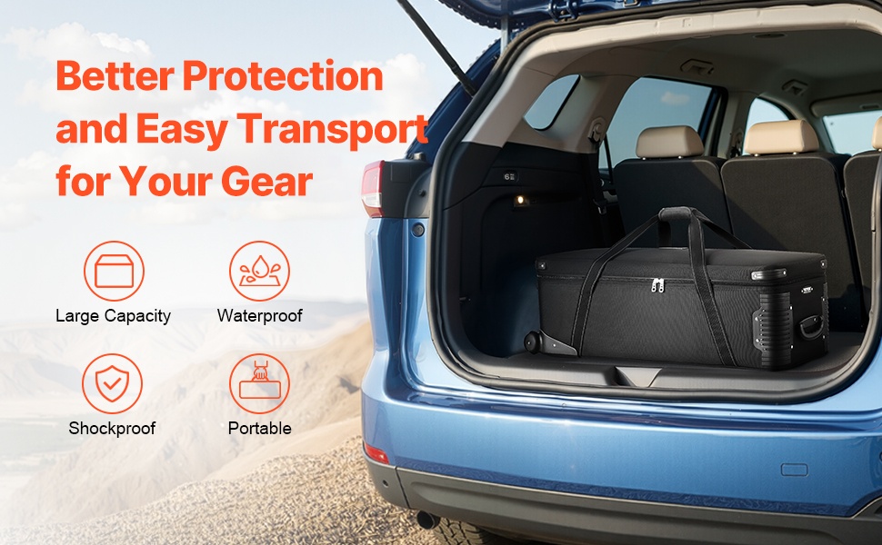 Studiovarustelaukku pyörillä, yleisnäkymä