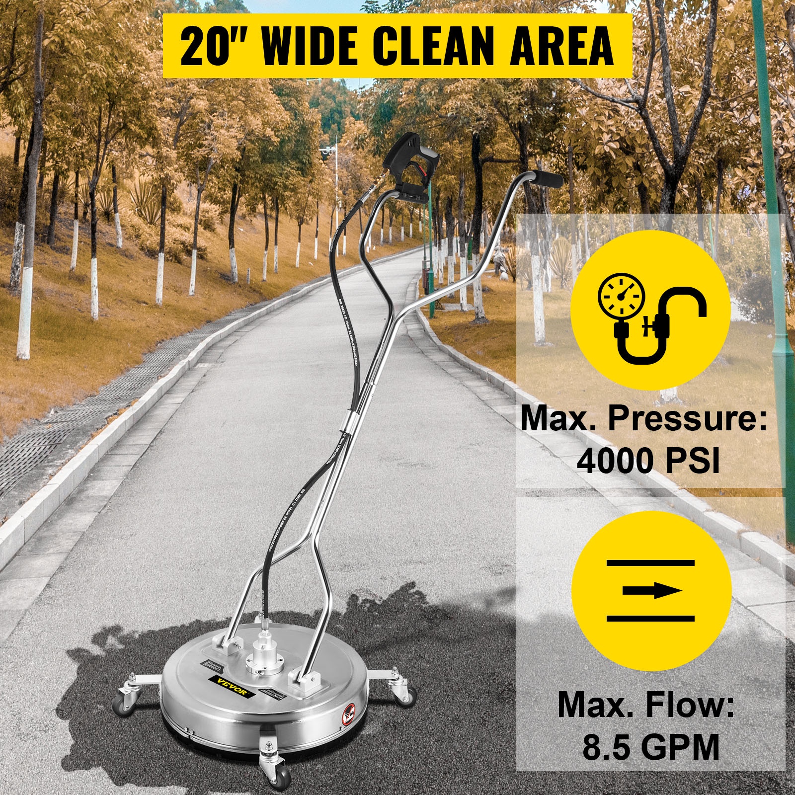 21-tuumainen puhdistusleveys