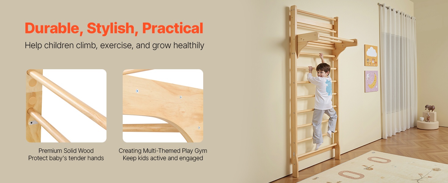 Massiivipuinen voimistelutikkaisto kotikäyttöön