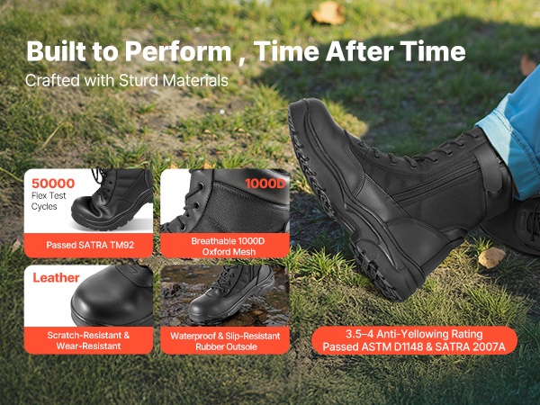 Taktisten saappaiden materiaali