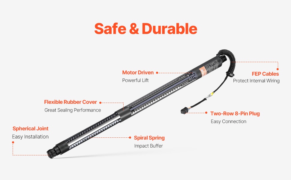 Kestävä ja helppo asentaa takaluukun nostotuki