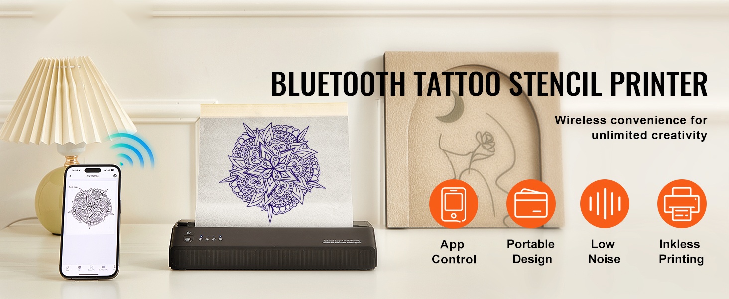 Tatuointistensiilitulostin esimerkkikuvalla