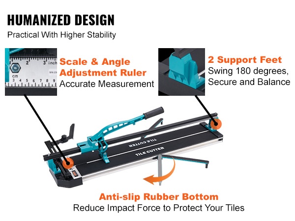 Laattaleikkurin tukijalat ja kumipohja
