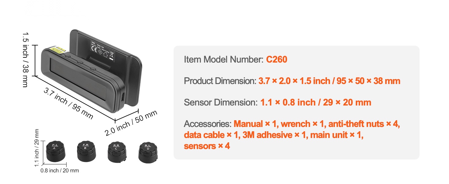 TPMS-järjestelmä ja anturit