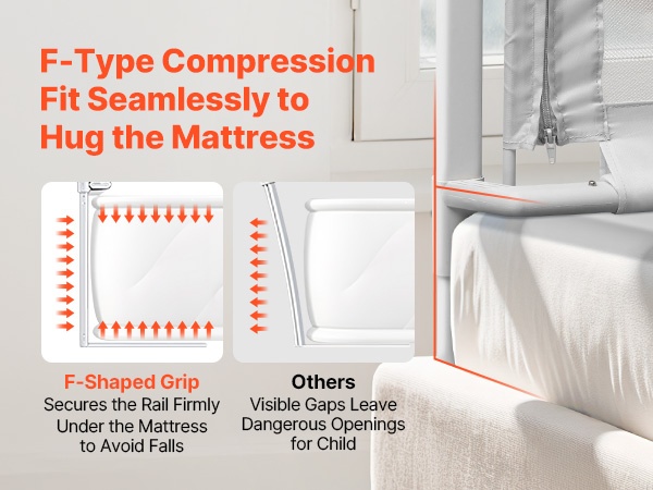 Lähikuva saumattomasta kaiteen ja patjan liitoksesta