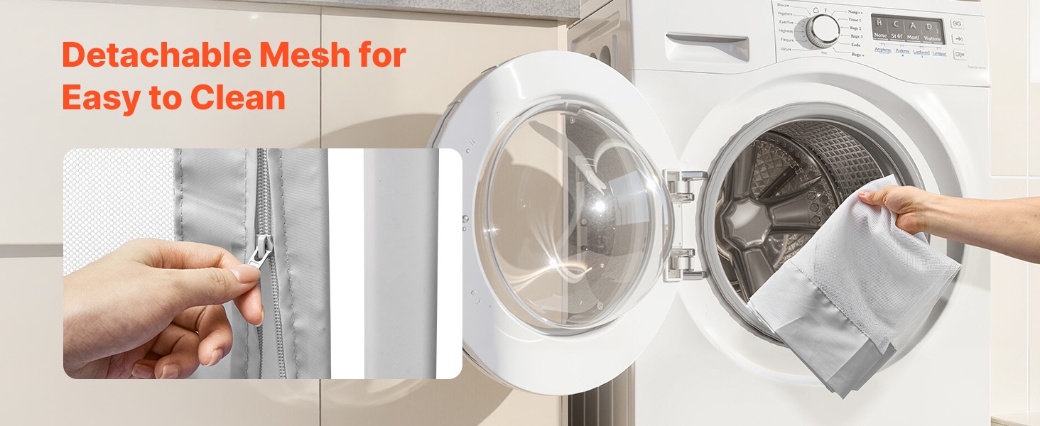 Irrotettava ja pestävä verkkokangas