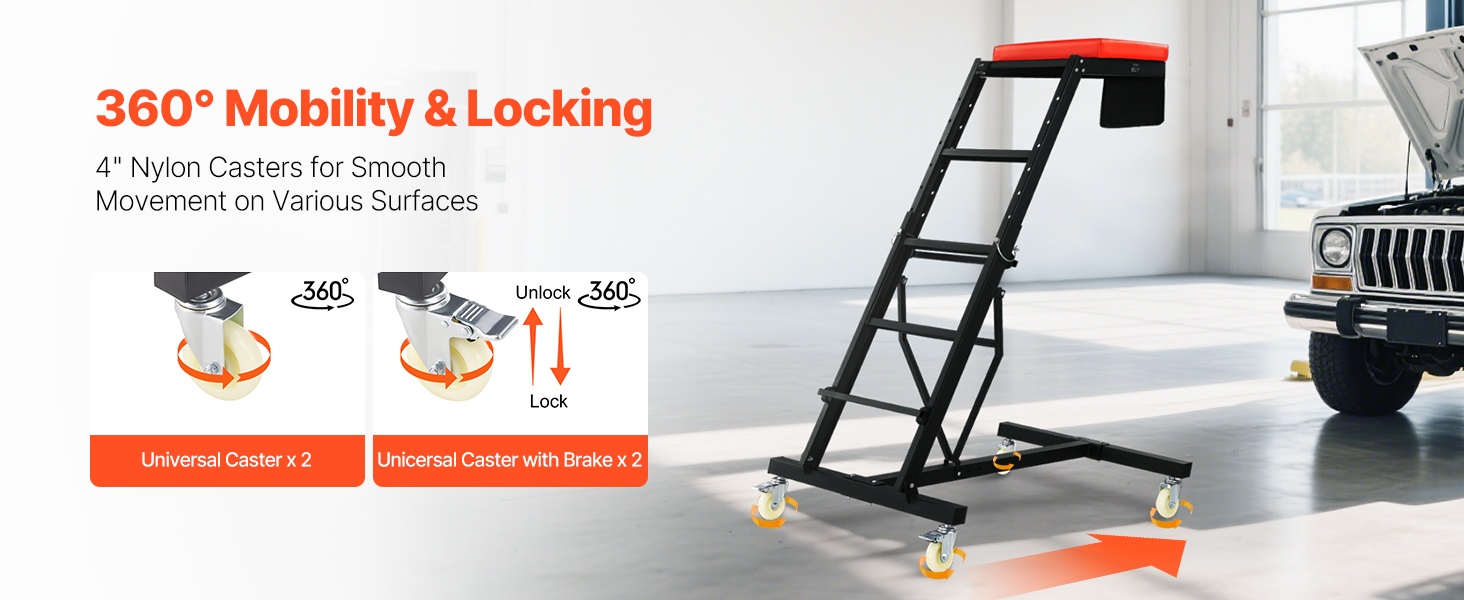 Kääntyvät pyörät ja jarrut helppoon siirtämiseen