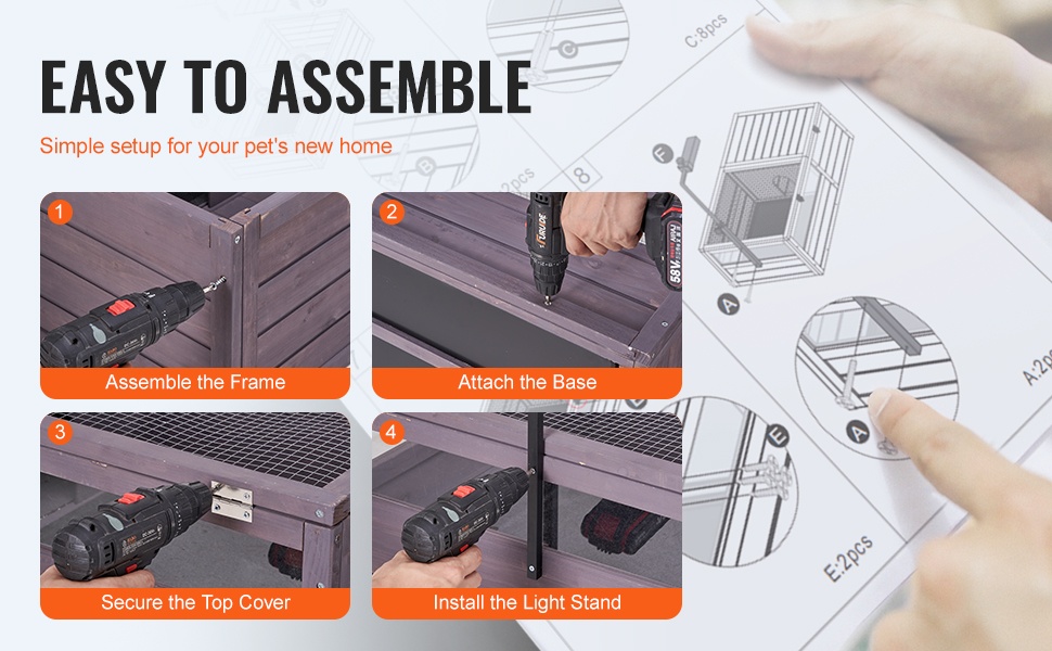 Helppo kokoaminen, merkityt paneelit