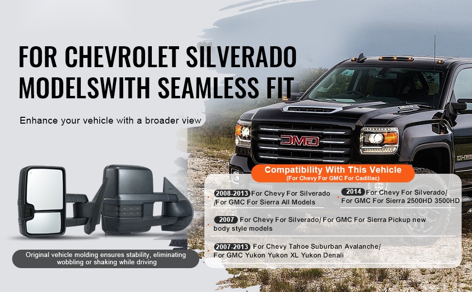 Vetokoukun peilit Ford F250/F350/F450/F550 -malleihin