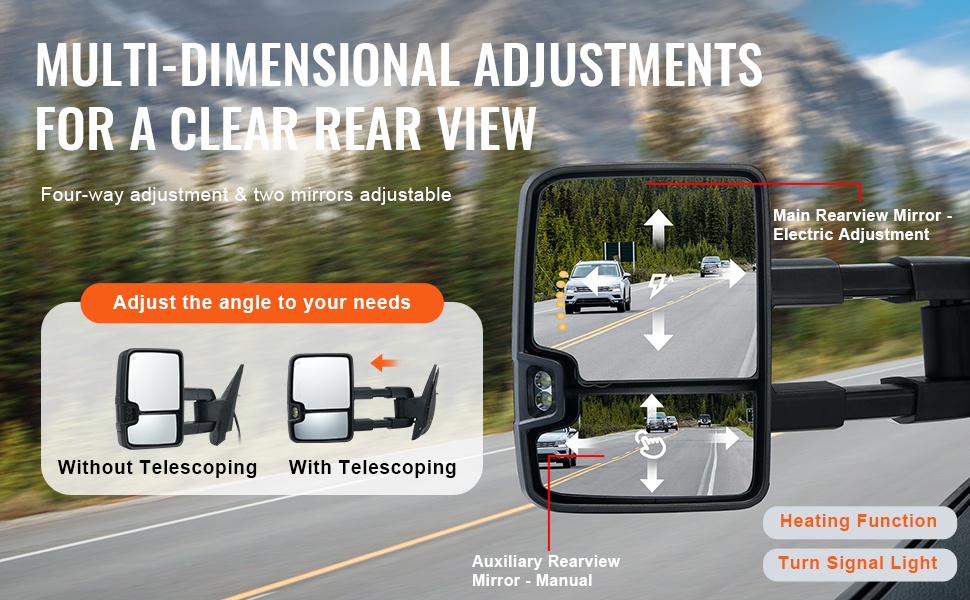 Säädettävä ja taitettava peilirakenne