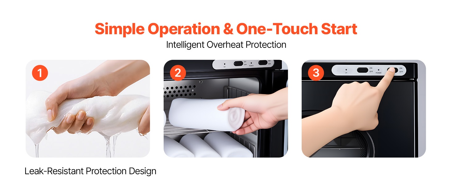 Helppokäyttöinen kuumapyyhekaappi