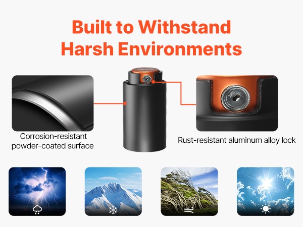 Säänkestävä lukko käytössä