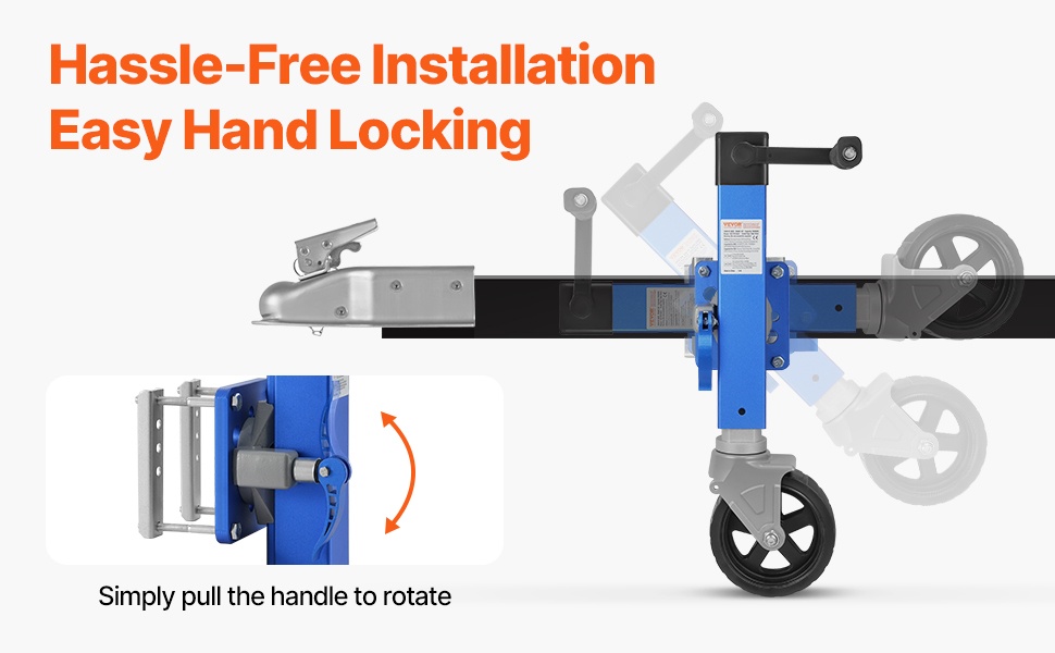 Kestävä alumiiniseoksinen perävaunun tunkki