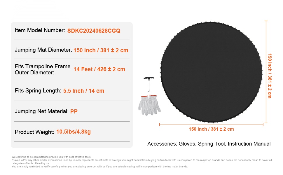 Trampoliinin varaushyppymaton yksityiskohta